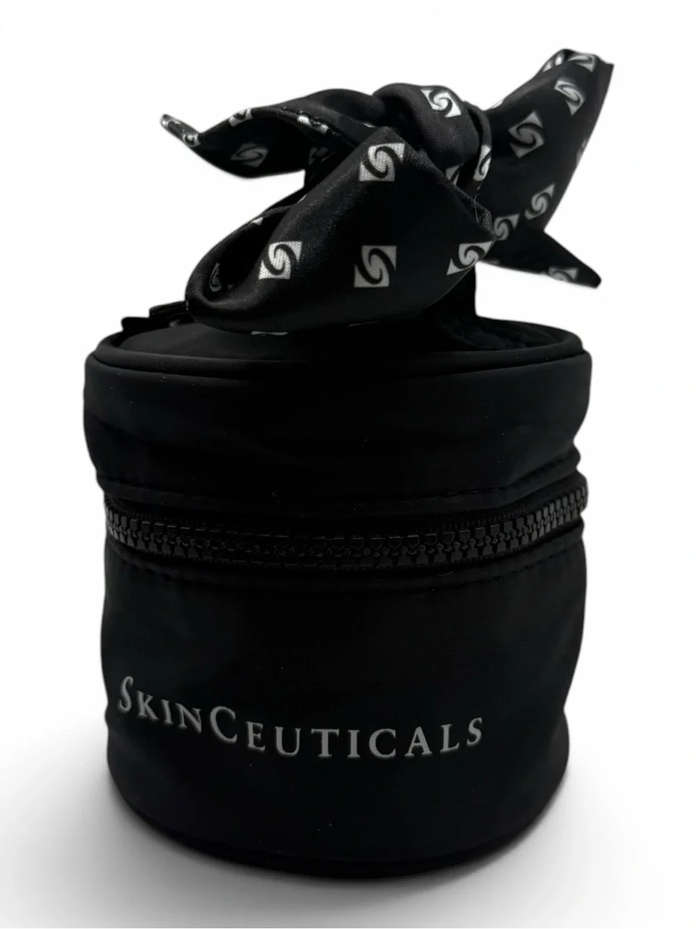 SkinCeuticals Black Cosmetic Travel Pouch with Logo Bow